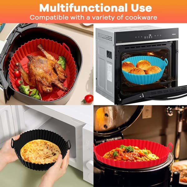 st Silikonform, 20 cm Tilbehør for 3 til 5 liters Airfryer, for Ninja Foodi Max Cosori Moulinex Tefal Micro-FA-