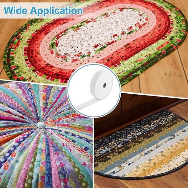 Quiltning JellyRoll Tyg, 2 1/2 tum Bomullsblandning Ullvadd Rullar för Mattor, Plånböcker (2 Rullar)(2 [DB] Som Visas As Shown