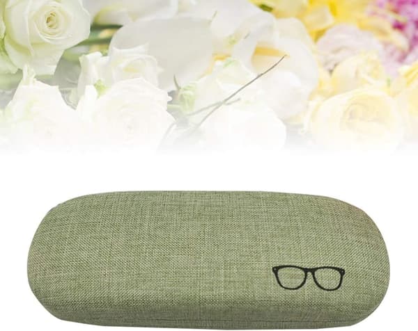 Fabric Hard Glasses Case, Portable Eyeglasses Case (Green)