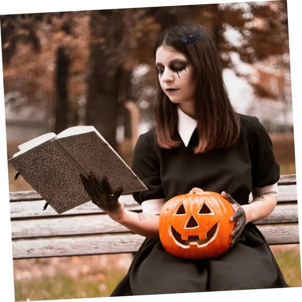 Hårklemme med edderkopprint Halloweenfest 4 par sort -