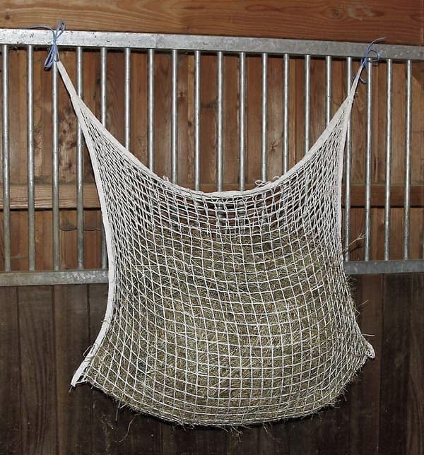 Hay net with small meshes for medium-sized horse, 3x3cm 120x90cm, White