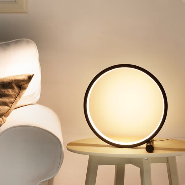 25CM LED-bordlampe soveværelse cirkulære skrivebordslamper til stue B