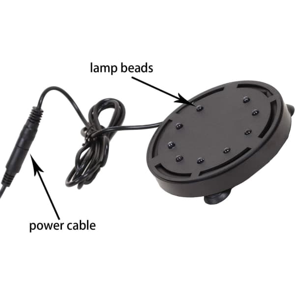 Akvarielampe med bobler og LED-luftpumpe til skildpaddedekoration