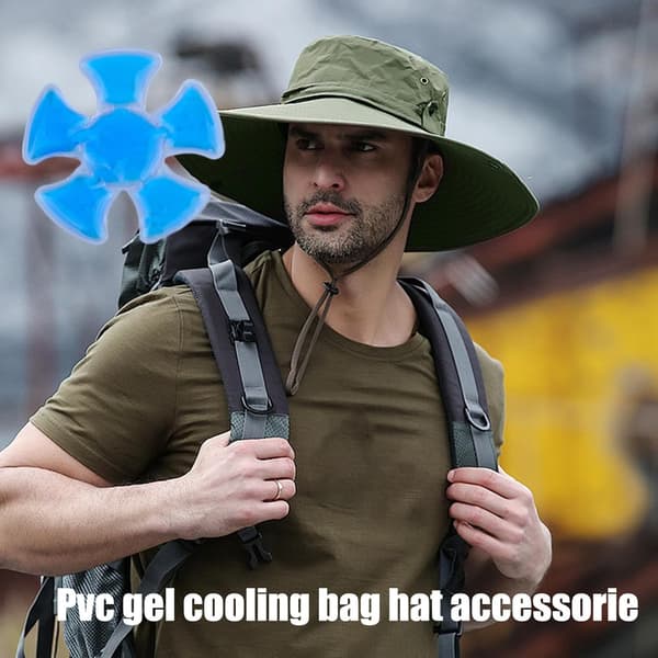 hat cool pack køling, foldbar, bærbar, åndbar cool pack-brug blå - Blau