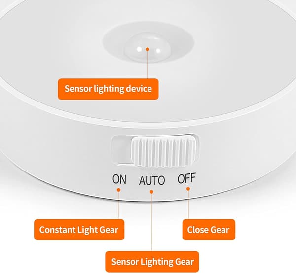 3-pack LED Rörelsesensor Lampor, Automatisk Vägg Nattlampa, Varmvit