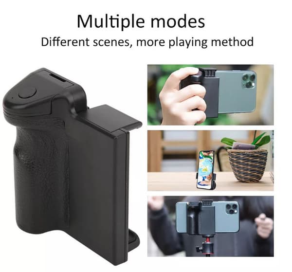 Phone Camera Photo Selfie Shutter Control Handle Holder with Detachable Wireless Remote Control 1/4 Tripod Mount Compatible for iPhone Samsung Android