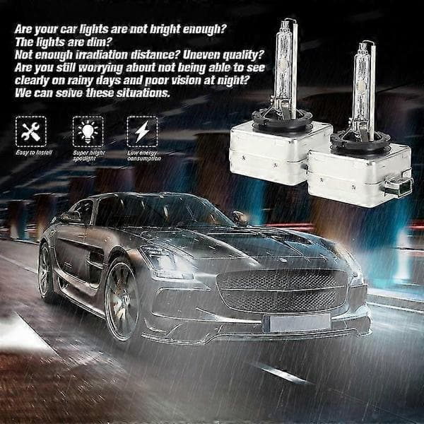 Xenon HID Headlight Bulbs, 35W 6000K White High Beam Low Beam, 2-Pack for Charger 2011-2020 Silver silver