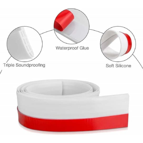 5 x 100 cm Silent Door Silicone Sealing Strip (White)