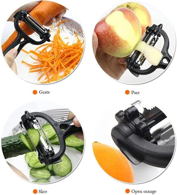 Peeler Multifunctional 360 Degree Rotating Kitchen Tool Vegetable Fruit Potato Carrot Peeler Black Schwarz