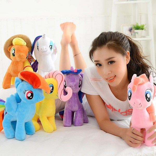 My Little Pony Twilight Sparkle Pinkie Pie Rainbow Dash Pony Leksak Mjukdjur Vänskap Är Magisk Gåva Till Flicka 20cm (blå) blå blue