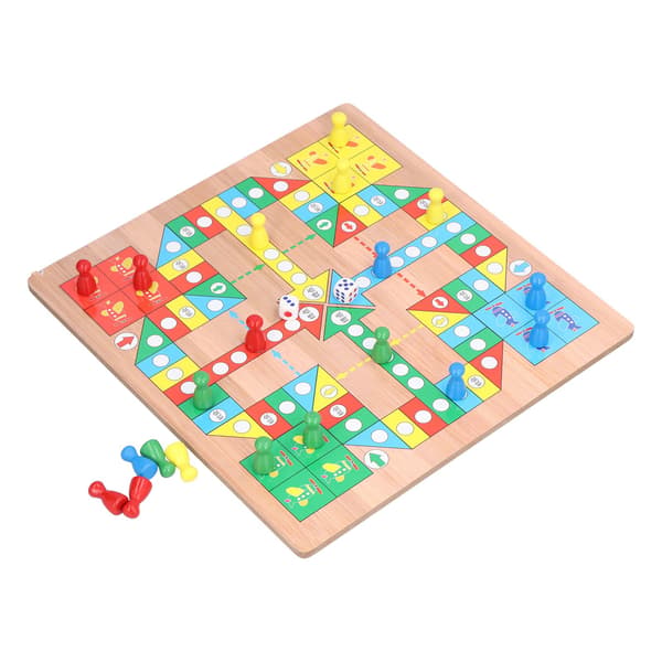 2-in-1 Multifunctional Wooden Flying Chess Five-in-a-row Educational Toy Board Game (2-in-1 Chess)