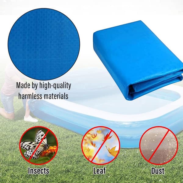 Pool Cover, Rectangular Pool Cover, Easy-to-Install Dustproof Pool Cover, Suitable for Frame Pool (220*150CM)