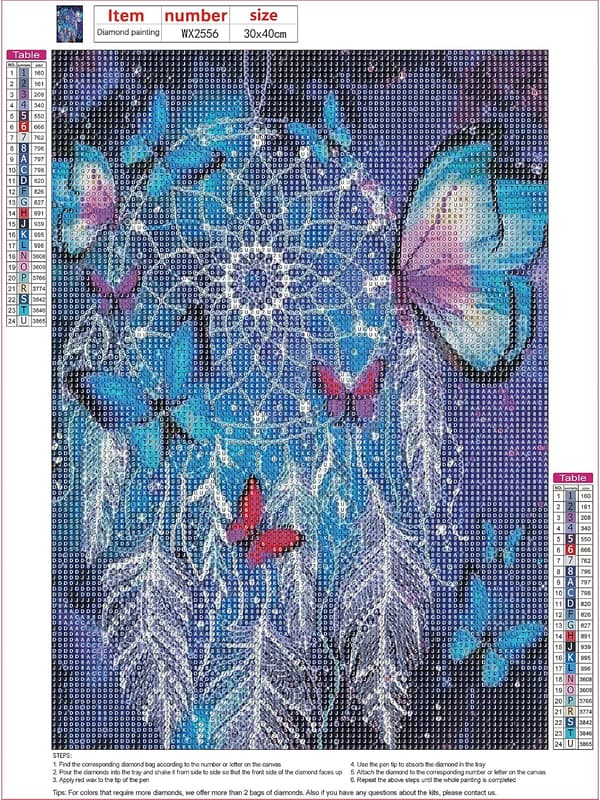 30x40cm 5D DIY Diamantmaleri Kit for Voksne, Drømmefanger Dia