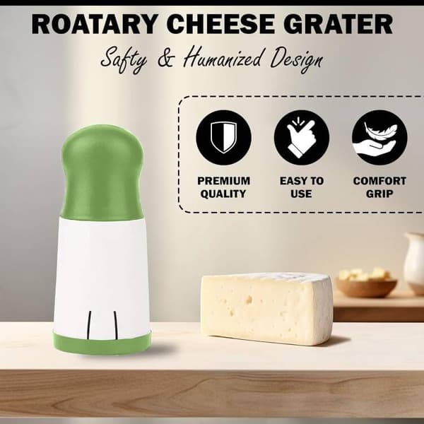 Håndholdt roterende urte- og osteriver, manuel kværn i rustfrit stål til krydderier (grøn) Multifunktionel korianderhakker Multi-functional cilantro cutter
