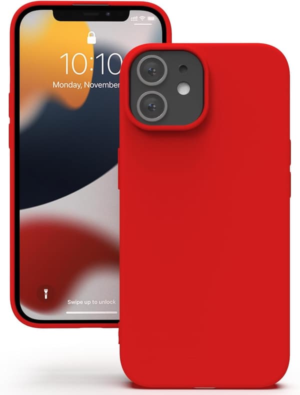 Silikondeksel til iPhone 12 Pro, mykt, støtsikkert, støvtett, sklisikkert helkroppsbeskyttelse for Apple Red