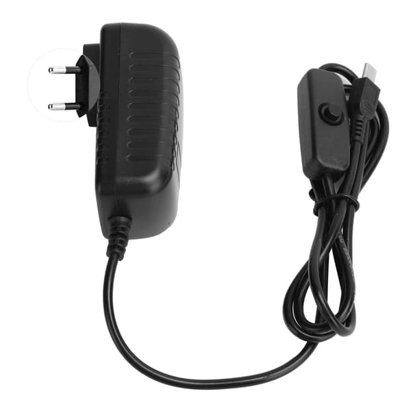 Power Supply for Raspberry Pi 5V 3A with Switch Integrated Micro USB Adapter 100-240V EU Plug