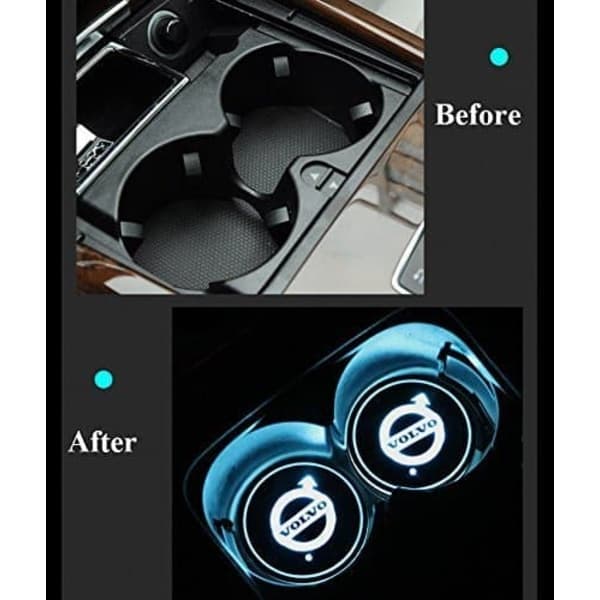 (Spesialtilbud!) 2X Volvo logo LED koppholder bunnplate