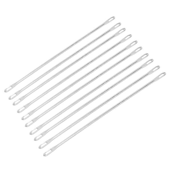 20 pcs Double Eye Needle Metal 9 cm Long Transfer Needle Fits Knitting Machine