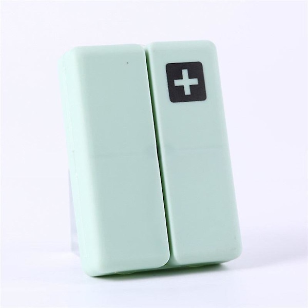 1 stk. ugentlig pilleæske 7 dage sammenklappelig rejse medicin holder pilleæske tablet opbevaringsboks beholder dispenser organizer værktøjer Green 7x2.5x10cm