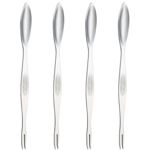 Krabbe gaffel i rustfrit stål 4 stk. Krabbe spiseværktøj Krabbeklo Krabbepind Husholdning Fisk og skaldyr Skrællede hårede krabbetilbehør A Large 20cm Silver