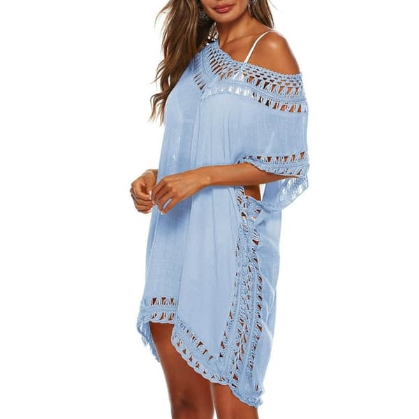 Badedrakt Cover Ups Swim Cover ups for Plus Kvinner Flaggermusermer
