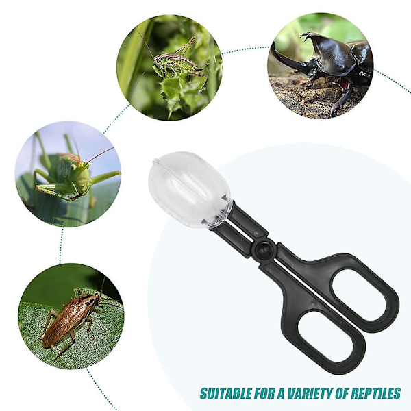 2 st Bärbar Transparent Insektsfångare Inomhus Utomhus Bug Scooper Klämma Tång Pincett Naturutforskning Leksak, blå (Svart)