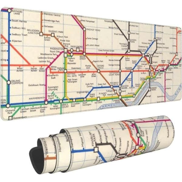 Large Mouse Pad, Desk Mat, London Underground Map Keyboard Computer Extended