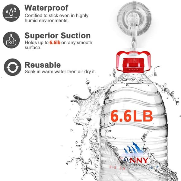 Pack Suction Cup Hooks Transparent Reusable Heavy Duty Vacuum Cleaners