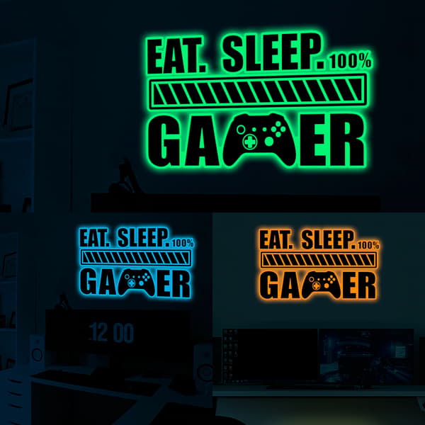 Spelväggdekal Självlysande - Grön - Gamer Boy Väggdekaler V