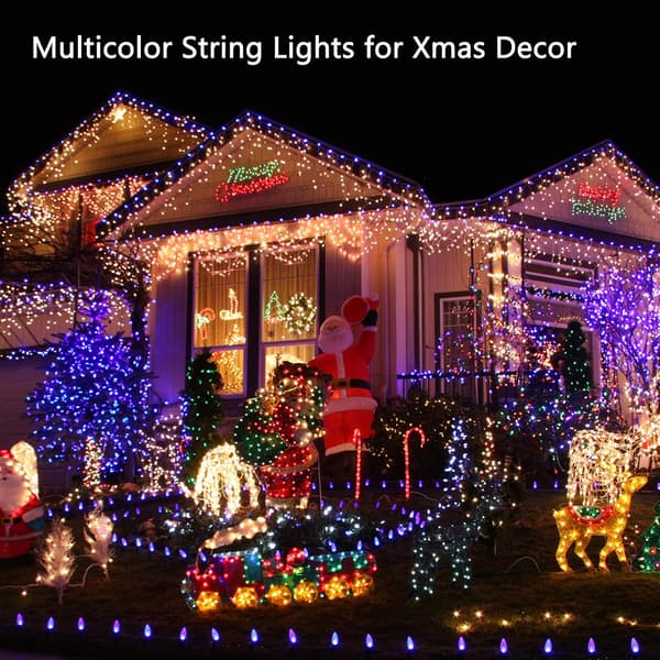 Solar Halloween Lights with Remote Control, 22 Meters 200 LED 8 Modes Red Halloween String Lights (Colorful)