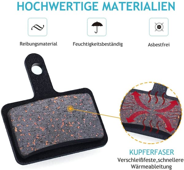 4 par skivebremseklodser til cykel / bremseklodser til cykelbremse sort