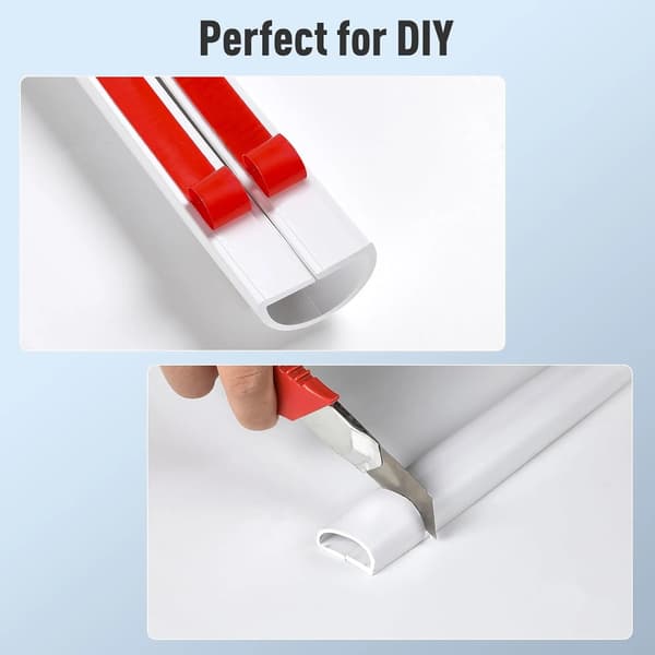 Flexible PVC Cable Raceway Cord Hider, Self-Adhesive Wall Cable Cover for Pet Cord Protection, 78 Inches, White