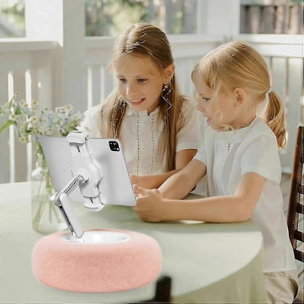 Fuzzy Bowl with Phone Holder, Kindle Pillow Stand, Adjustable Cell Phone Pillow Holder, Plush Pillow