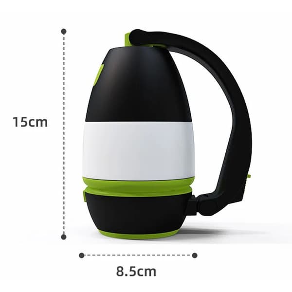 USB-genopladelig 3-i-1 multifunktions LED-lampe, ideel til camping, vandreture, kontor eller hjem