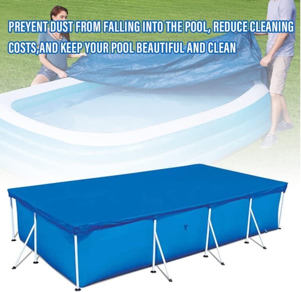 Pool Cover, Rectangular Pool Cover, Easy-to-Install Dustproof Pool Cover, Suitable for Frame Pool (220*150CM)