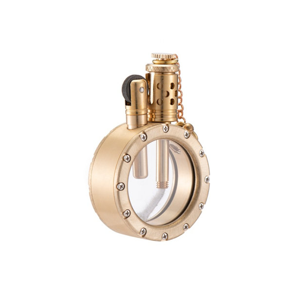 Transparent Messing Petroleum Lighter Herre Gave Messing Brass