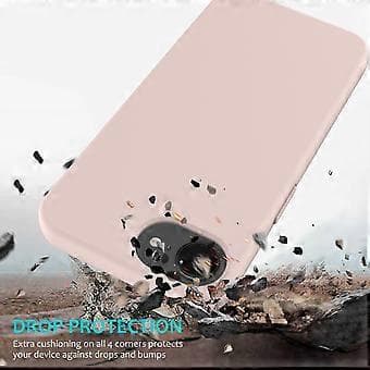 För iPhone 16e Skal Stöttåligt Flytande Silikon Mjukt Foder Baksida Telefonskal - Rosa