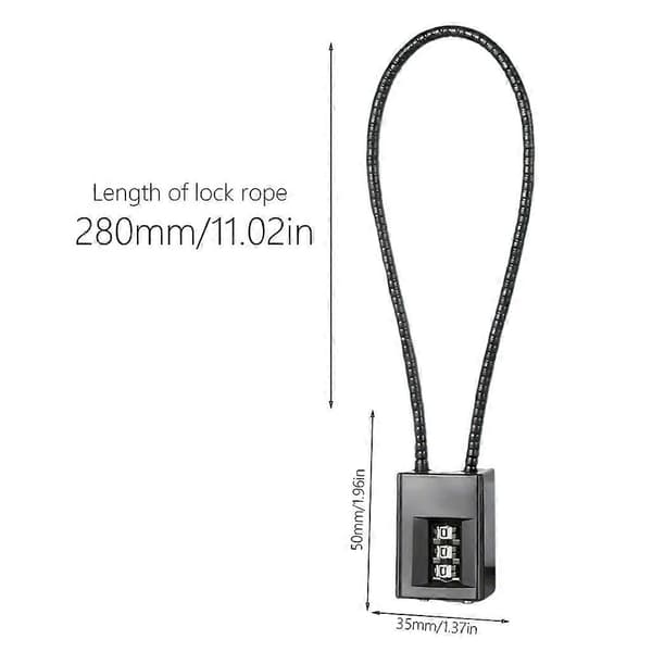 Helmet Cable Lock, Snowboard Lock, Secure Cable Lock, Small Outdoor Padlock 28cm 28cm