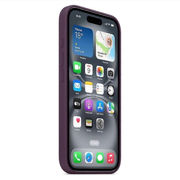 Silikoninen puhelinkotelo magneetilla iPhone 16 Prolle, yhteensopiva MagSafe-tekniikan kanssa - Violetti - WELLNGS Purple