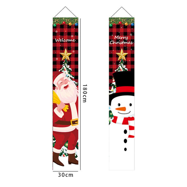 Utomhus juldekoration banderoller - Tomte och snögubbe, Jul