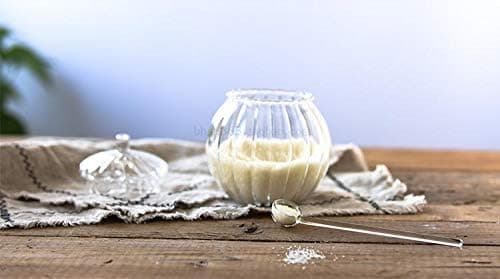 Randigt glassocker- och gräddset, kaffeserveringsgräddkanna med skål