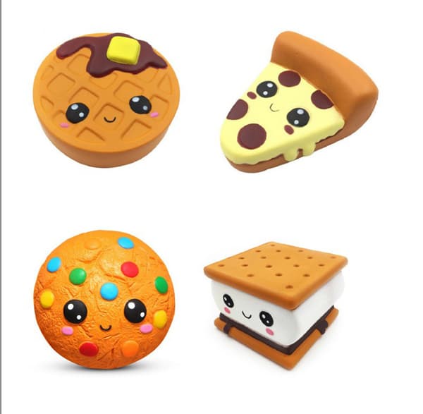 4 stk. Vaffelkage Pizza Kaffe Kop Kawaii Duftende Blød Langsom Stigning