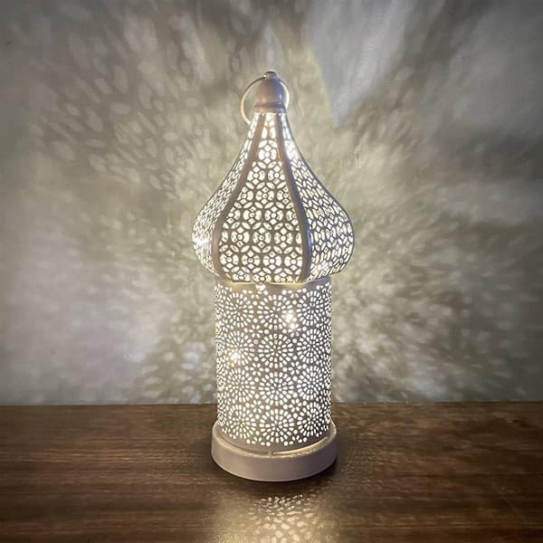 Hulgravert Retrolykt Marokkansk Boho Bærbar Bordlampe Romantisk Lysdekorasjon