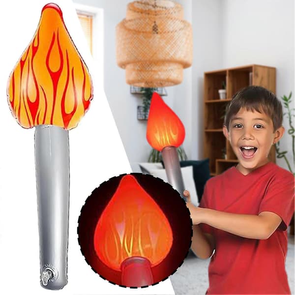 Inflatable Torches LED Flames Flickering Lantern Waterproof Torches Props for Cosplay Party