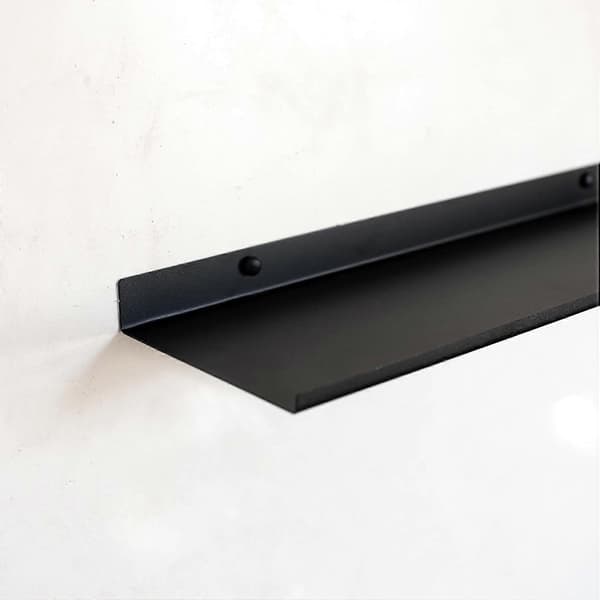 Musta metallinen seinähylly | 2 kelluvan hyllyn sarja 50 cm