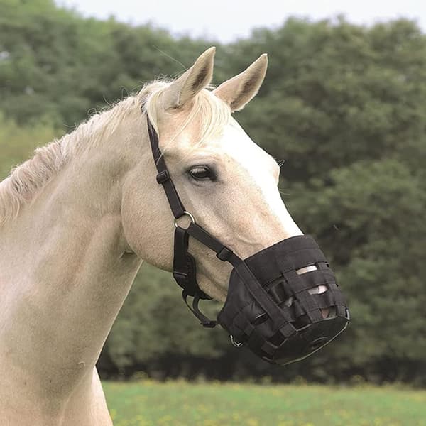 Muzzle circumference: 60 cm, horse length: 16 cm Ripstop horse grazing muzzle, horse donkey riding muzzle accessories, full size horse grazing