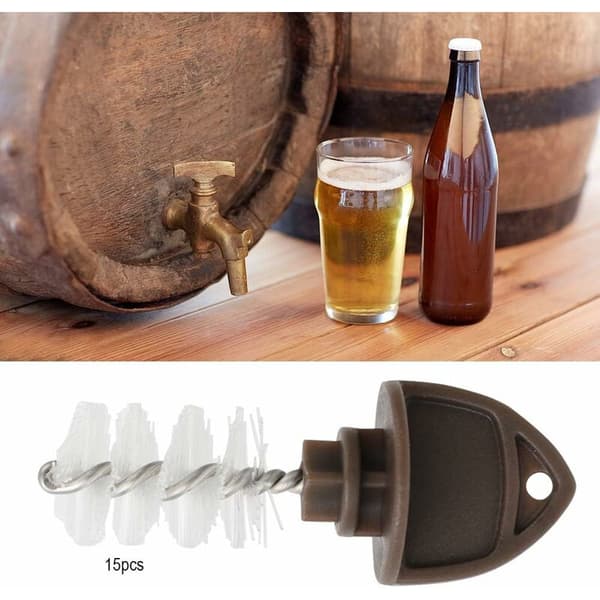 Ölkranlock Kranborste Skyddskåpa Hemtillbehör Ölbryggning 15-pack (Borstdiameter 14 mm, Brun)