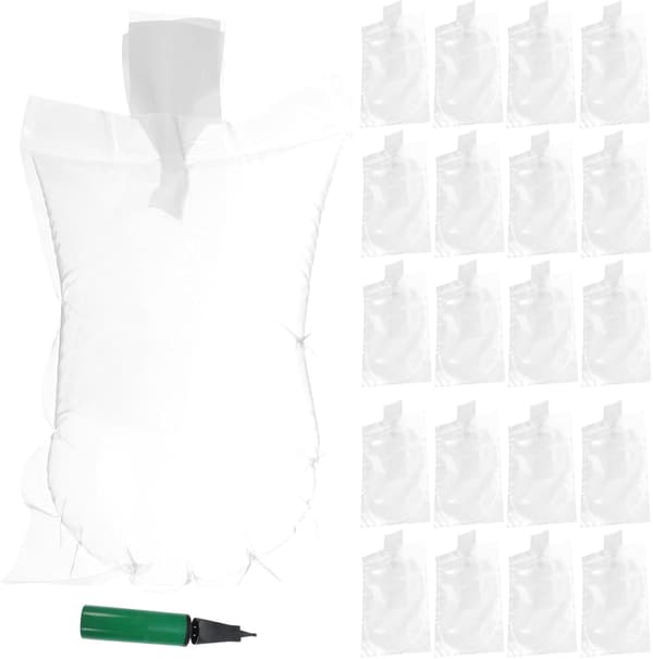 Halvsirkelformet skostrekker luftpute 100 stk PVC hvit -
