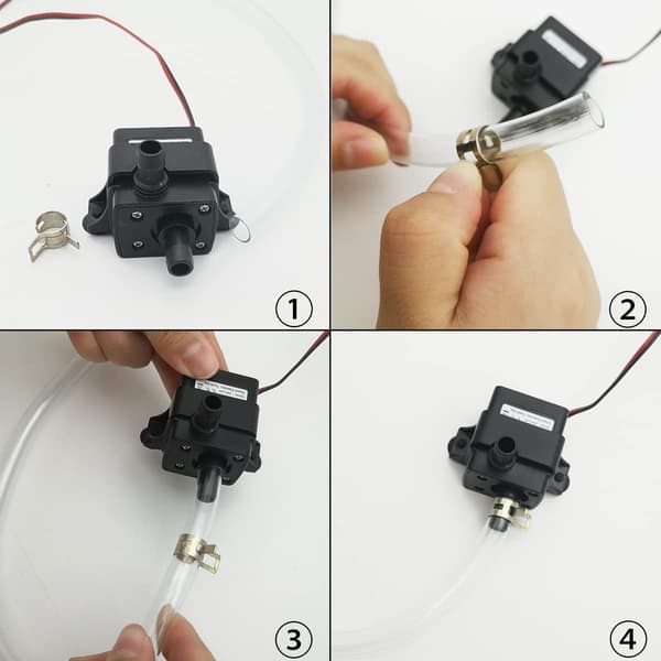 Mini børsteløs vandpumpe, super lydløs, egnet til akvarium/dam/springvand osv. (+ med 3 m lang PVC-vandslange)