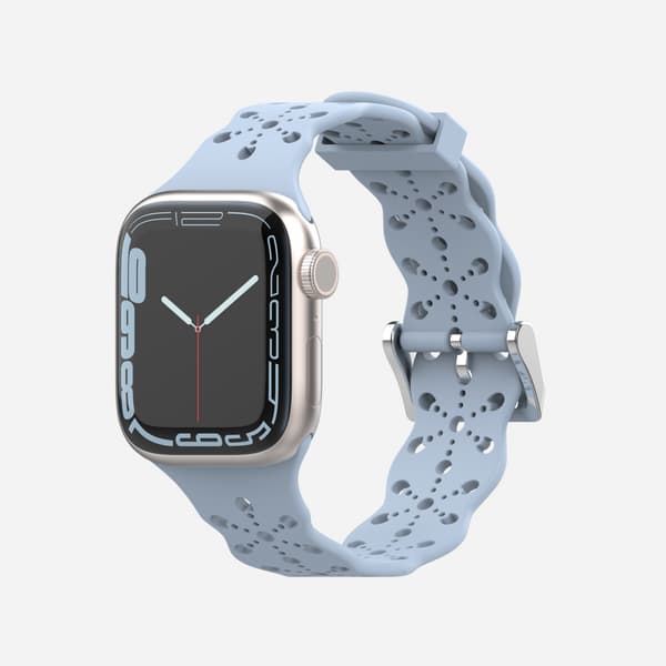 Apple iWatch 6/5/4/3/2/1 Generation SE hul spids solid silikonerem --- Lyseblå (38/40/41MM)